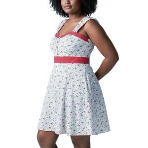 Friday On My Mind Floral Pinup Style Dress - L